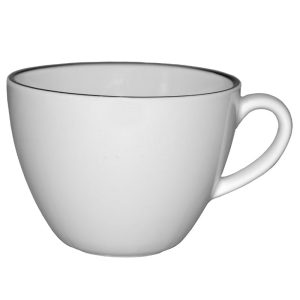 Kaffekopp Bistro vit med svart rand 20cl 24-pack