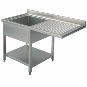 Intmatningsbänk 1400x600mm med enkel vänster ho och underhylla