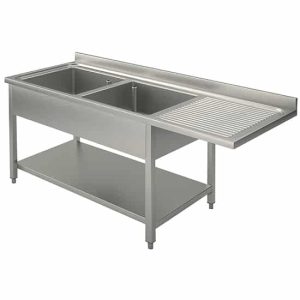 Intmatningsbänk 1800x600mm med dubbel vänster ho och underhylla
