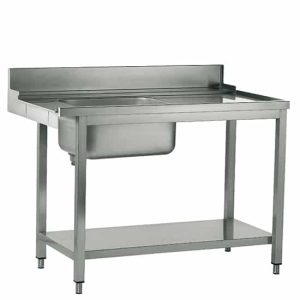 Intmatningsbänk 1200X770X870mm med enkel vänster ho och underhylla