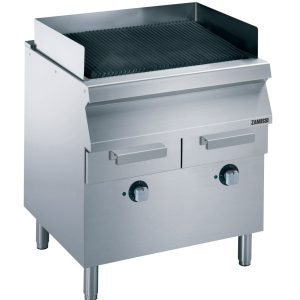 Zanussi Modular Elgrill. Golvmodell. 800mm. Värmeelement (12kW). Vändbara gjutjärnsgaller för kött/fisk