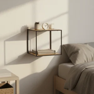 Vita vegghylle eikelook sort ramme 36 x 36 cm