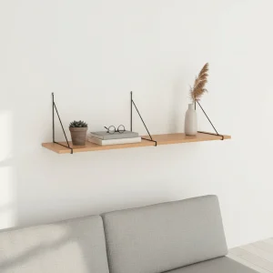 Chiba vegghylle askefiner sort stålramme 120 x 29 cm
