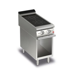 Induktionsspis BARON Q70PCV/IND401 med 2 induktionszoner, på öppet stativ, 400x700mm, 10kW
