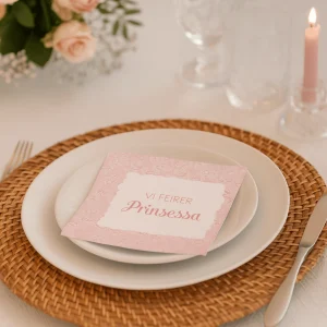 20-pack servetter till dop, rosa