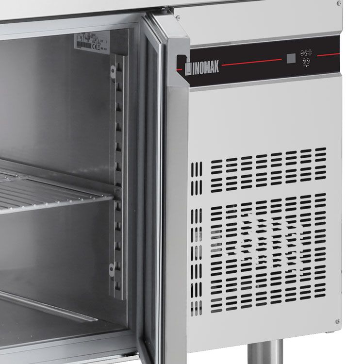 Pizzakylbänk Inomak PIZC888/I/G, Granit Skiva, 3 dörrar för 60×40 plåtar, R290, Mått: 2020x800x873mm - Bild 8