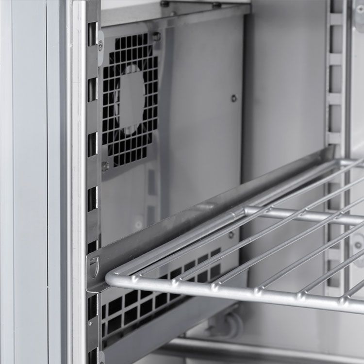 Pizzakylbänk Inomak PIZC88, Rostfri topskiva, 2 dörrar för 60×40 plåtar, R290, Mått: 1500x800x873mm - Bild 6